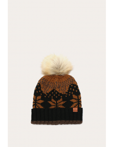 Fair Isle Beanie With Cuff & Faux Fur Pom des créatures d'habitude