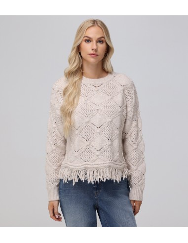 Pointelle Fringe Pullover de technologie