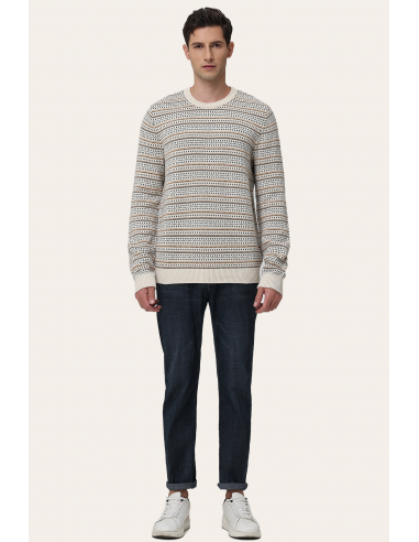 Birdseye Stripe Crewneck Sweater la colonne vertébrale